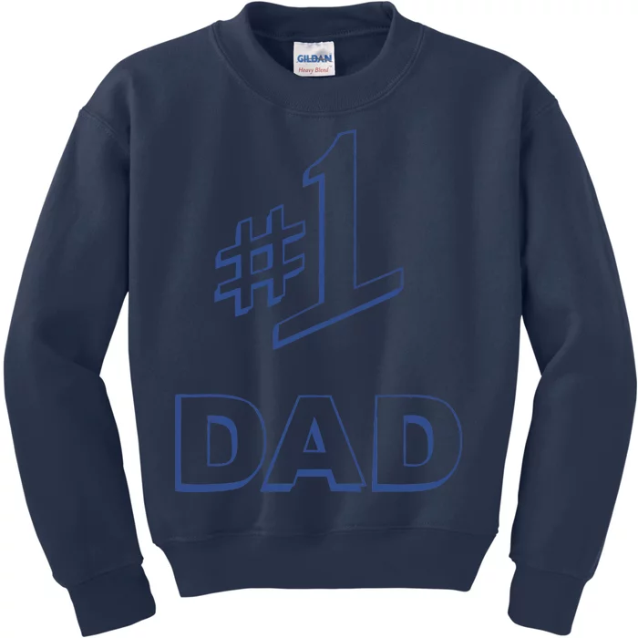 #1 Dad Number One Logo Kids Sweatshirt