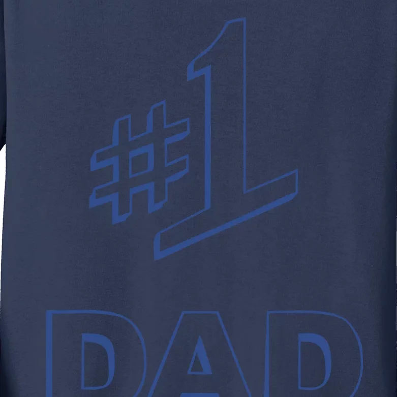 #1 Dad Number One Logo Kids Long Sleeve Shirt