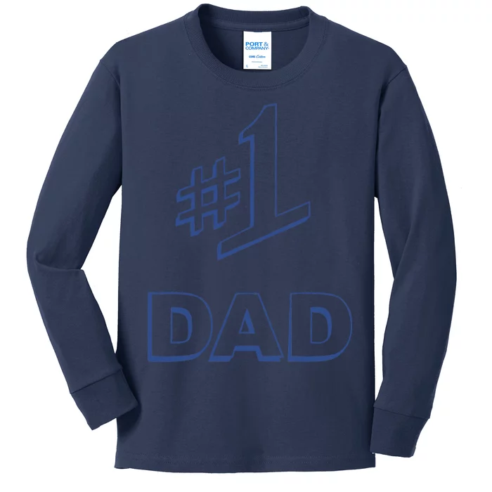 #1 Dad Number One Logo Kids Long Sleeve Shirt