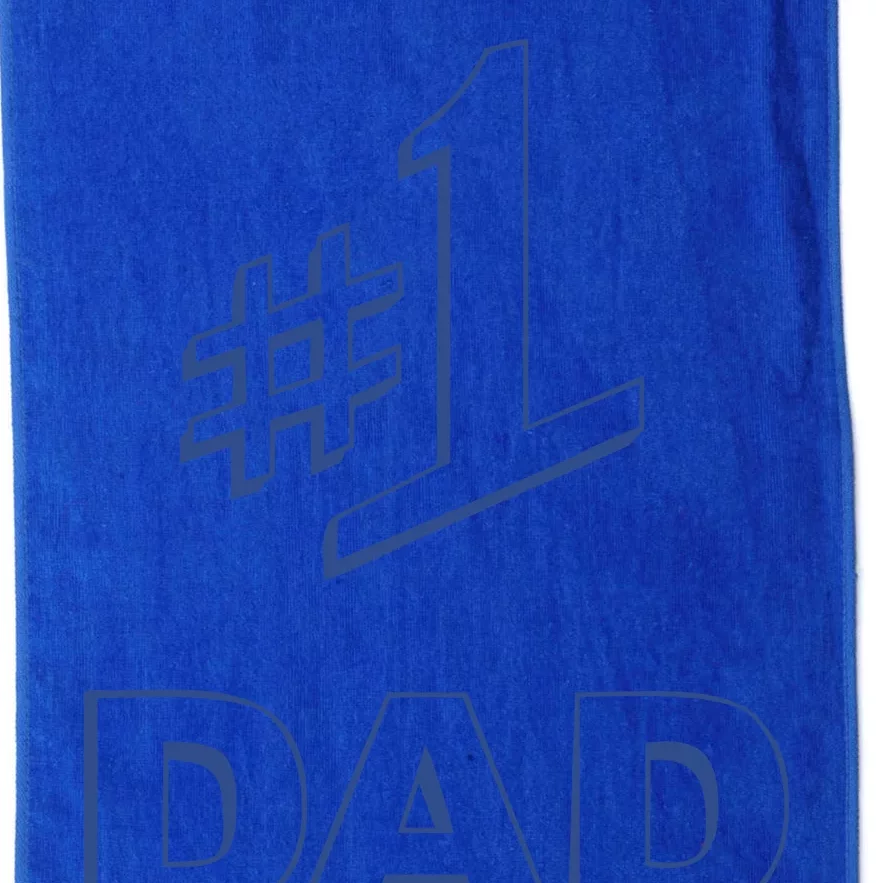 #1 Dad Number One Logo Platinum Collection Golf Towel