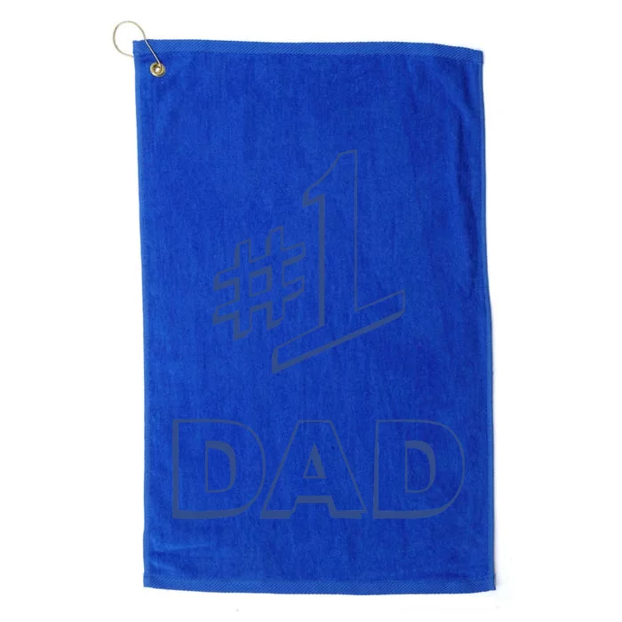 #1 Dad Number One Logo Platinum Collection Golf Towel