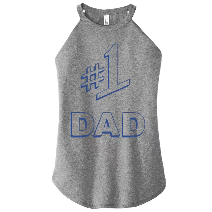 #1 Dad Number One Logo Women’s Perfect Tri Rocker Tank