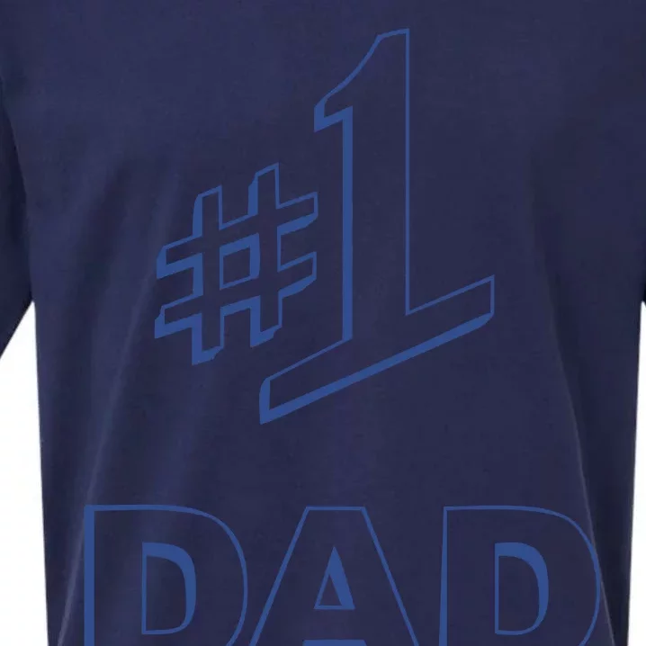 #1 Dad Number One Logo Sueded Cloud Jersey T-Shirt