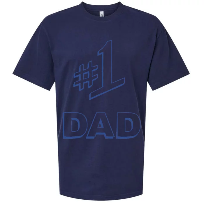 #1 Dad Number One Logo Sueded Cloud Jersey T-Shirt