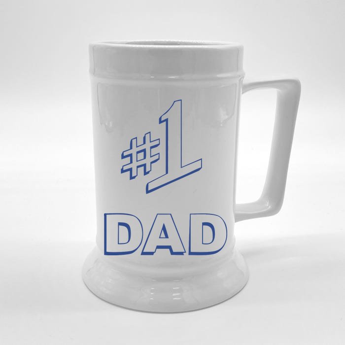 #1 Dad Number One Logo Front & Back Beer Stein