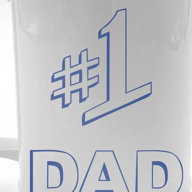 #1 Dad Number One Logo Front & Back Beer Stein