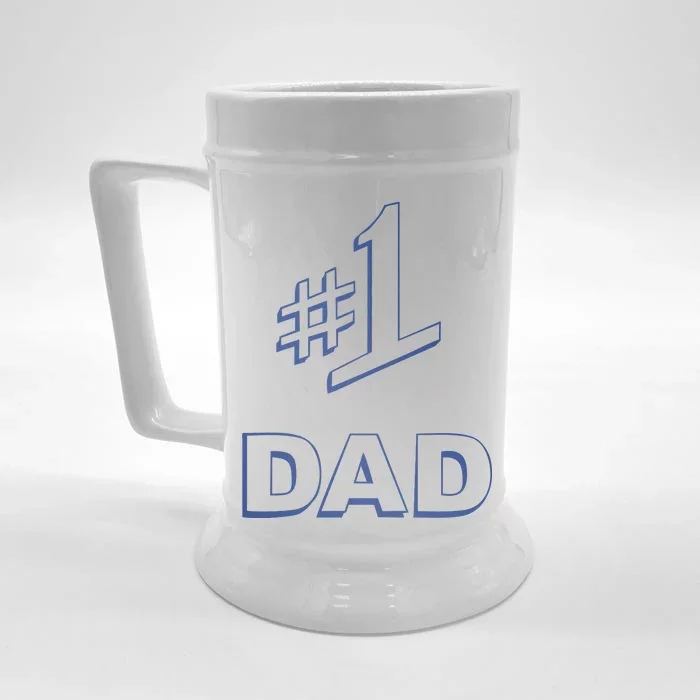 #1 Dad Number One Logo Front & Back Beer Stein