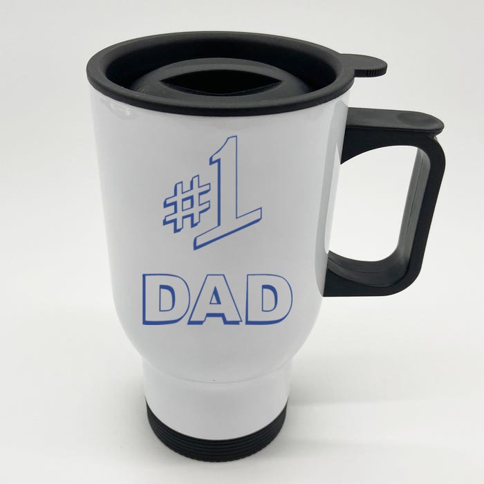 #1 Dad Number One Logo Front & Back Stainless Steel Travel Mug