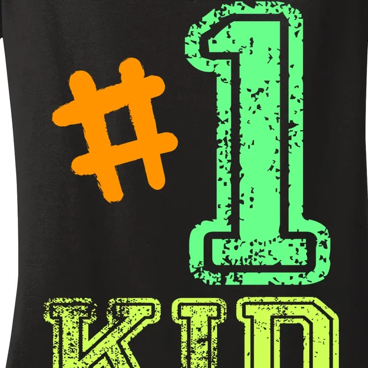 #1 Kid Women's V-Neck T-Shirt