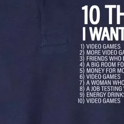 10 Things I Want In Life Funny Gamer Softstyle Adult Sport Polo