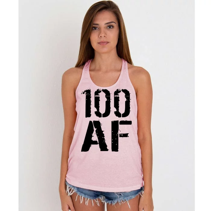 100 AF 100th Birthday Women's Knotted Racerback Tank