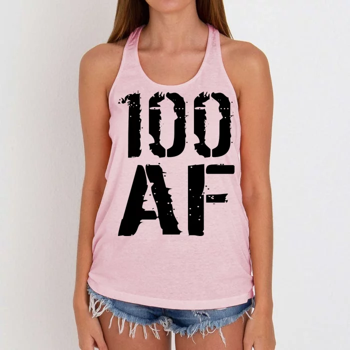 100 AF 100th Birthday Women's Knotted Racerback Tank