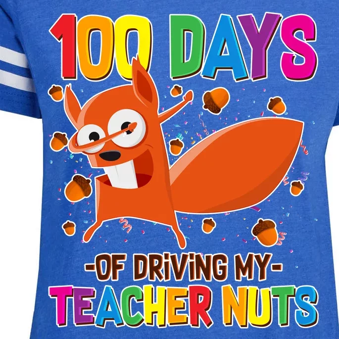 100 Days Of Driving My Teacher Nuts Enza Ladies Jersey Football T-Shirt