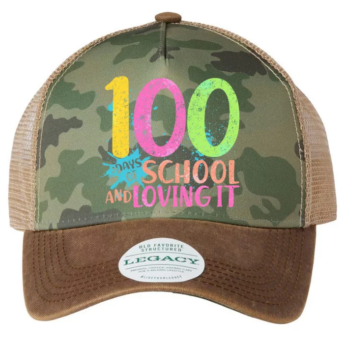 100 Days Of School And Loving It Legacy Tie Dye Trucker Hat