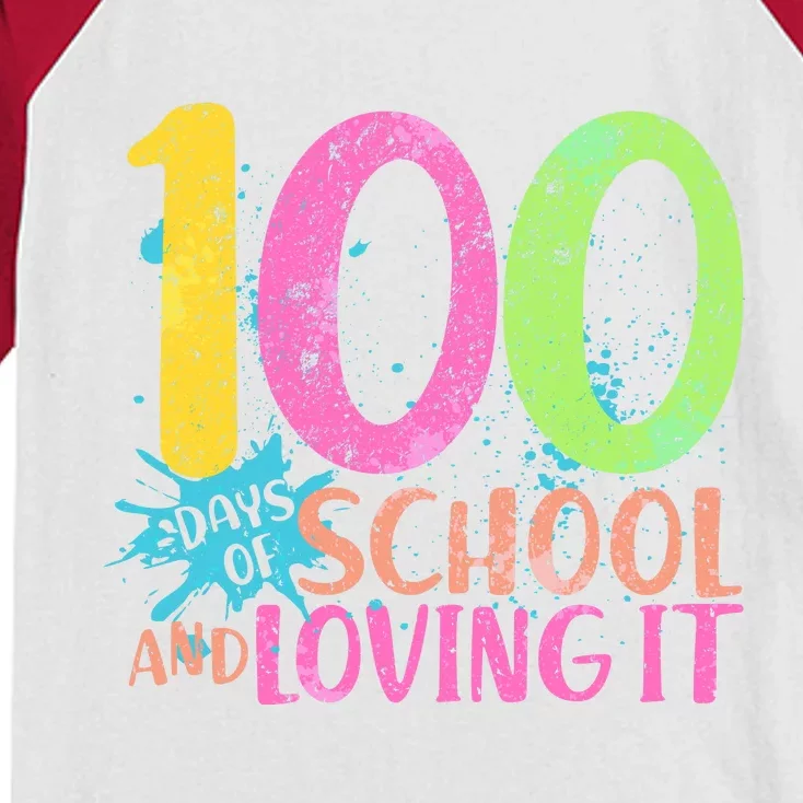 100 Days Of School And Loving It Kids Colorblock Raglan Jersey