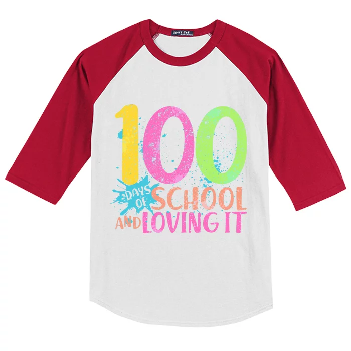 100 Days Of School And Loving It Kids Colorblock Raglan Jersey