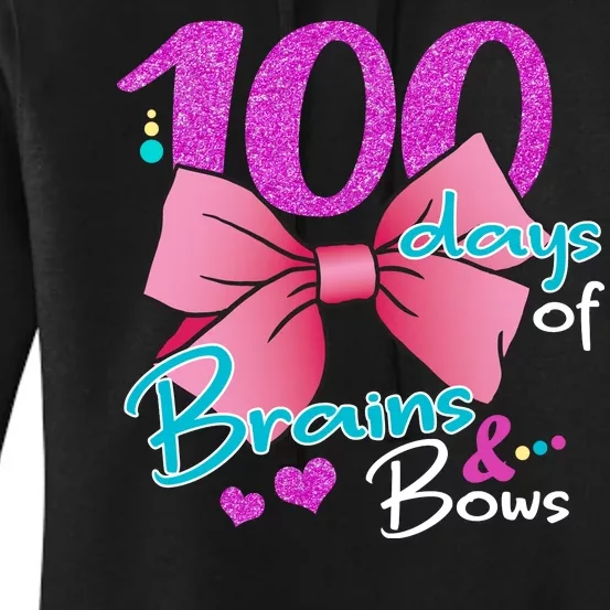 100 Days Of School Brains and Bows Women's Pullover Hoodie