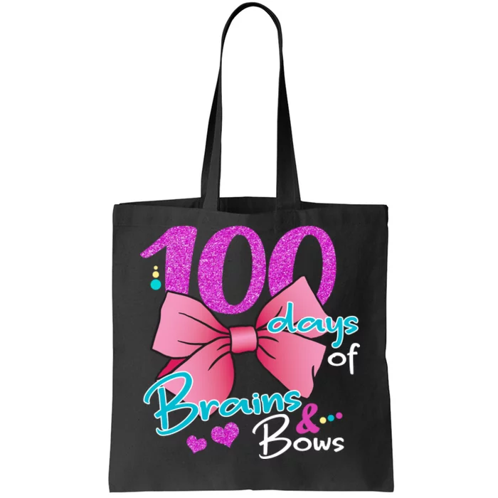 100 Days Of School Brains and Bows Tote Bag