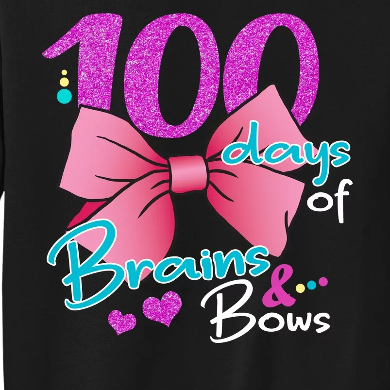 100 Days Of School Brains and Bows Tall Sweatshirt