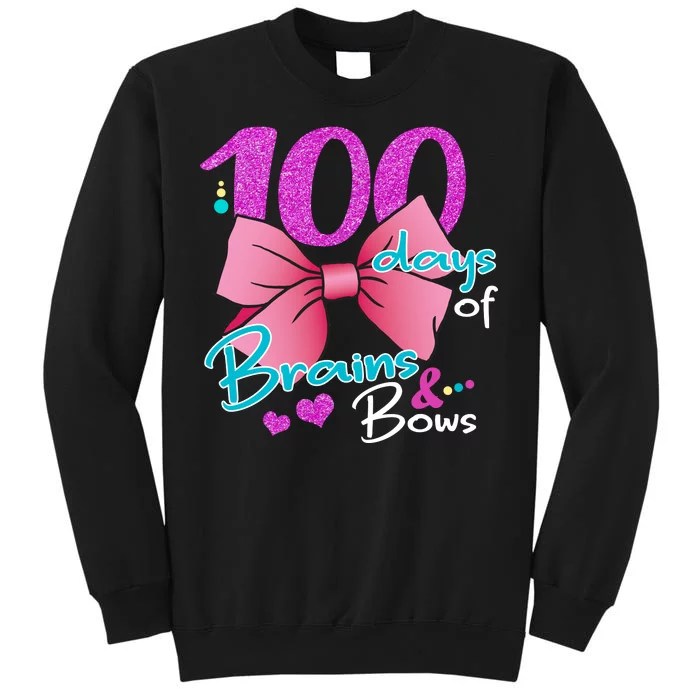 100 Days Of School Brains and Bows Tall Sweatshirt