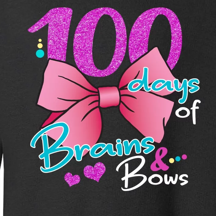 100 Days Of School Brains and Bows Toddler Sweatshirt