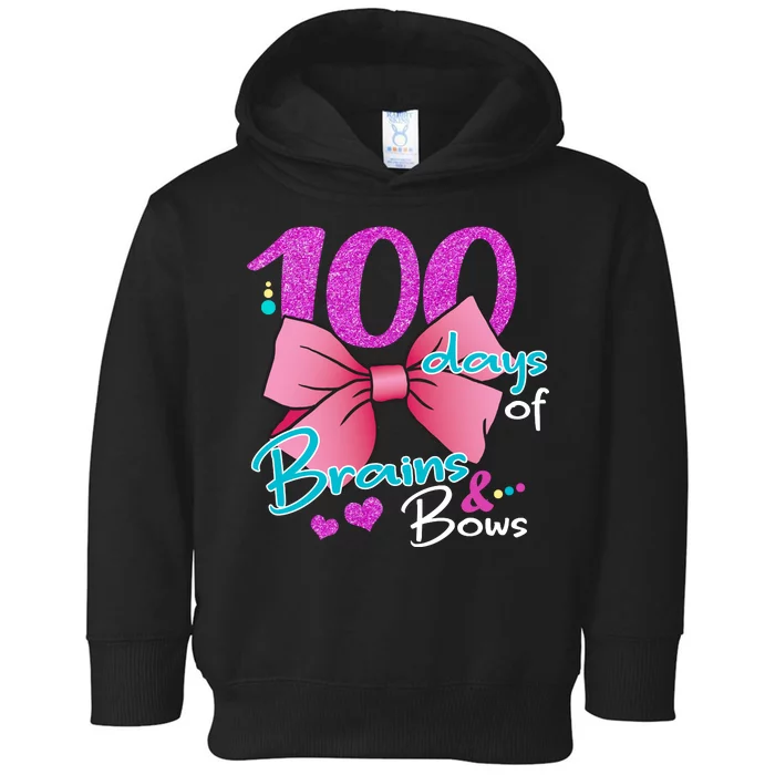 100 Days Of School Brains and Bows Toddler Hoodie