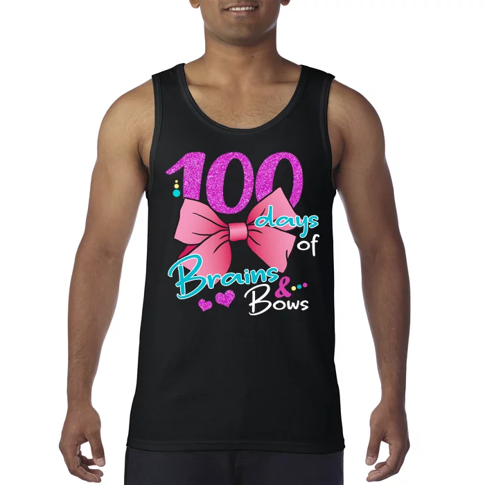 100 Days Of School Brains and Bows Tank Top