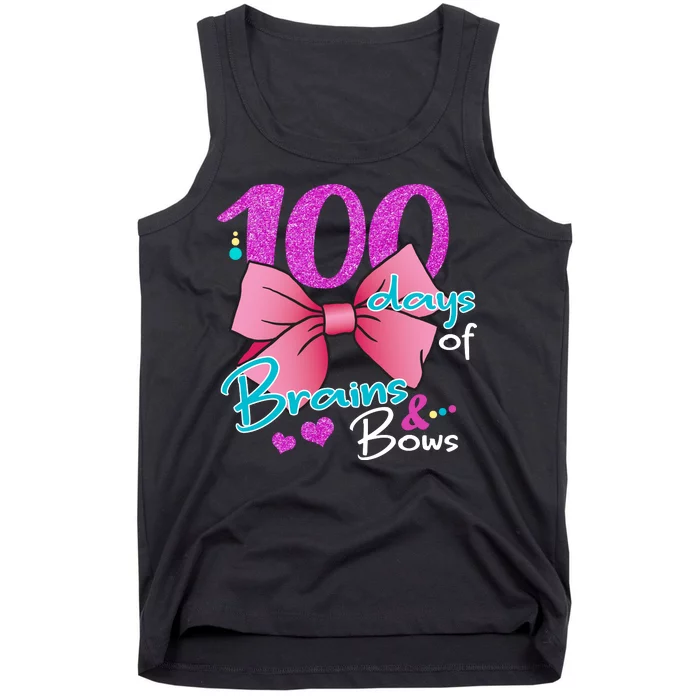 100 Days Of School Brains and Bows Tank Top