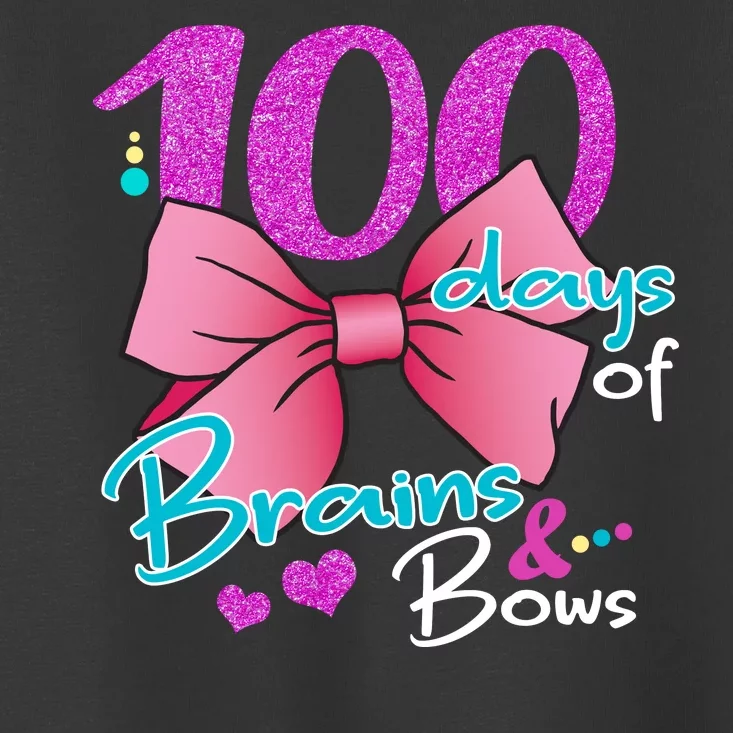 100 Days Of School Brains and Bows Toddler T-Shirt