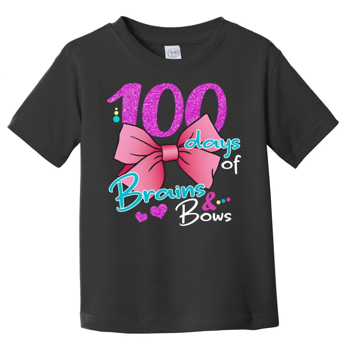 100 Days Of School Brains and Bows Toddler T-Shirt