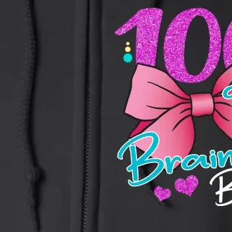 100 Days Of School Brains and Bows Full Zip Hoodie