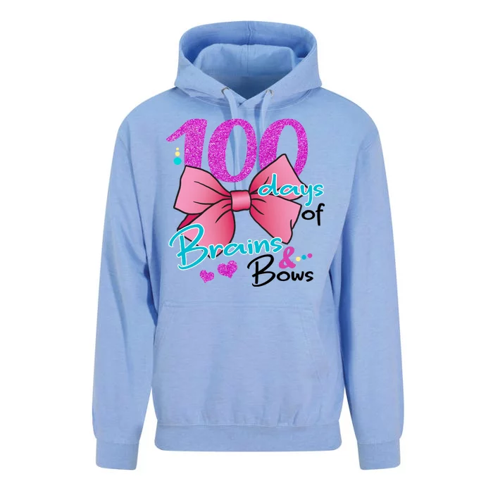 100 Days Of School Brains and Bows Unisex Surf Hoodie