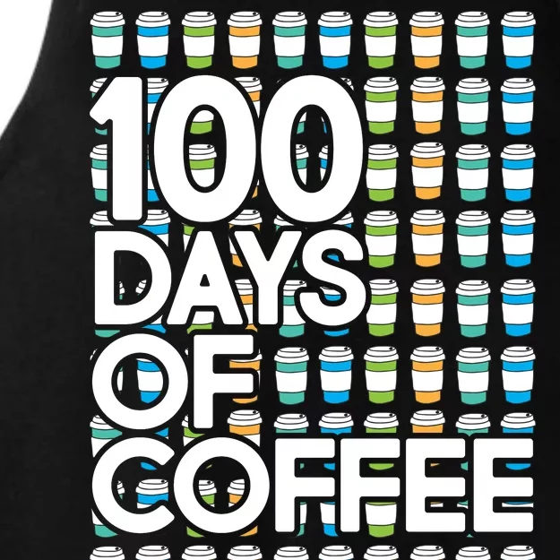 100 Days Of School (Coffee) Ladies Tri-Blend Wicking Tank