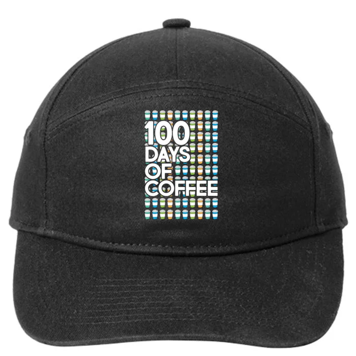 100 Days Of School (Coffee) 7-Panel Snapback Hat