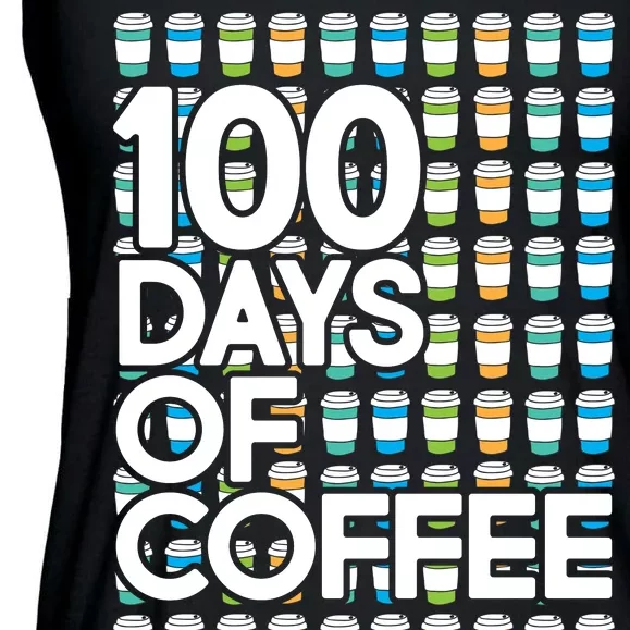 100 Days Of School (Coffee) Ladies Essential Flowy Tank