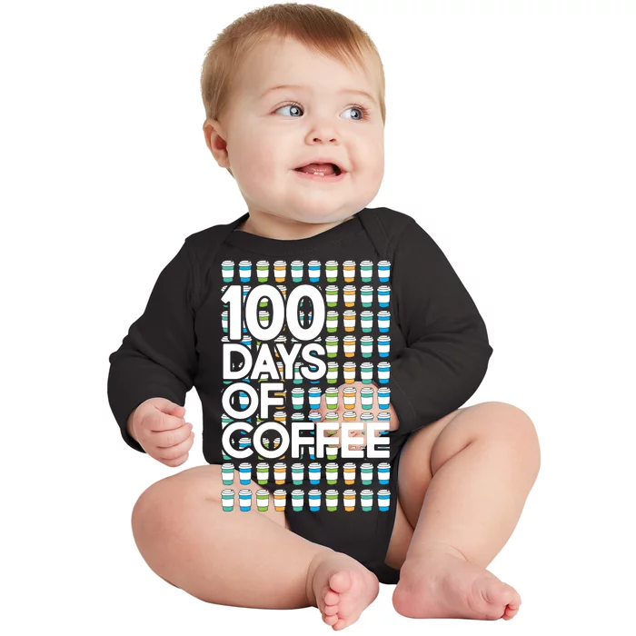 100 Days Of School (Coffee) Baby Long Sleeve Bodysuit