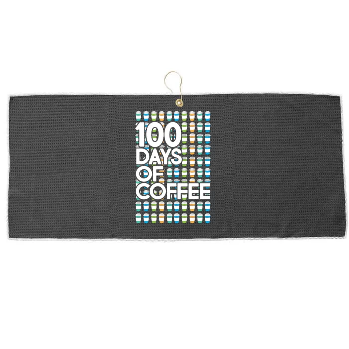 100 Days Of School (Coffee) Large Microfiber Waffle Golf Towel