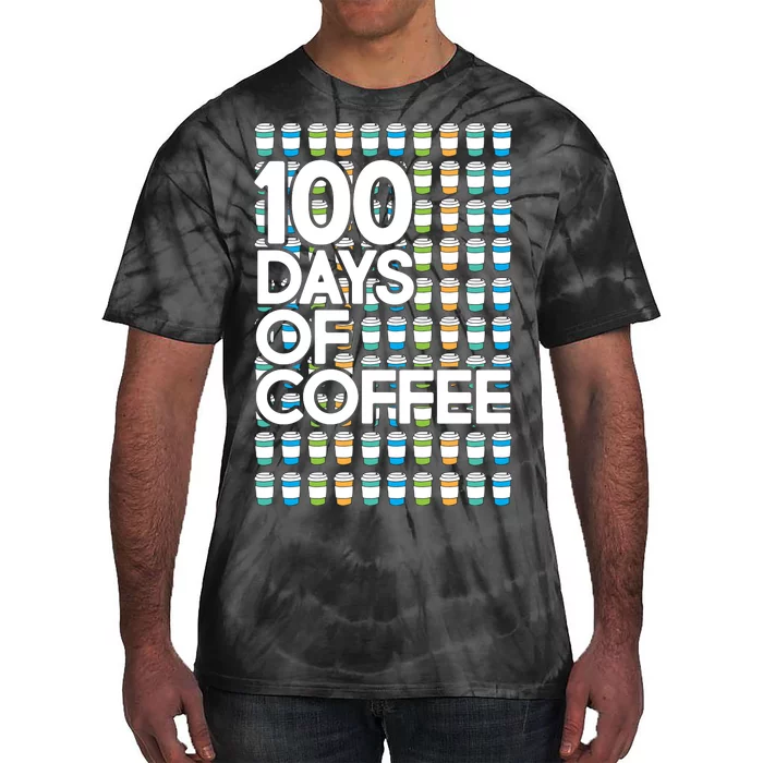 100 Days Of School (Coffee) Tie-Dye T-Shirt