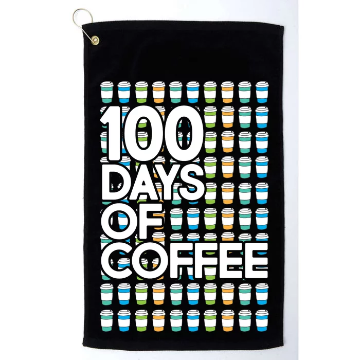 100 Days Of School (Coffee) Platinum Collection Golf Towel