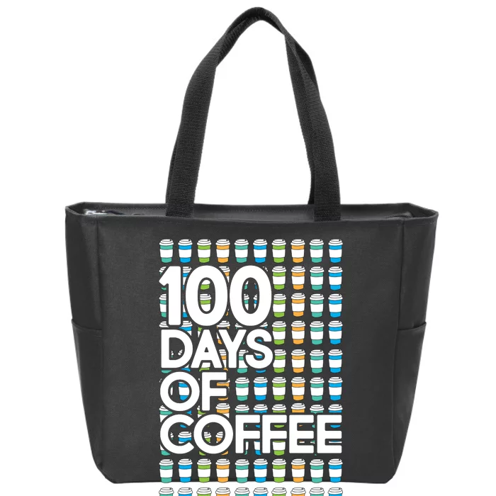 100 Days Of School (Coffee) Zip Tote Bag