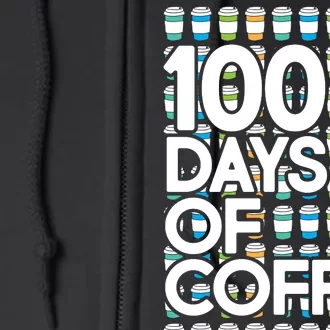 100 Days Of School (Coffee) Full Zip Hoodie