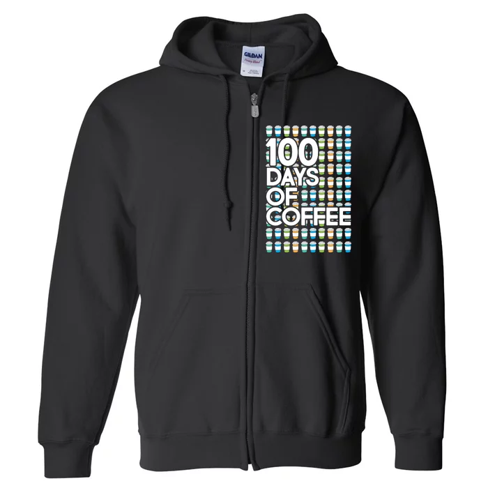 100 Days Of School (Coffee) Full Zip Hoodie