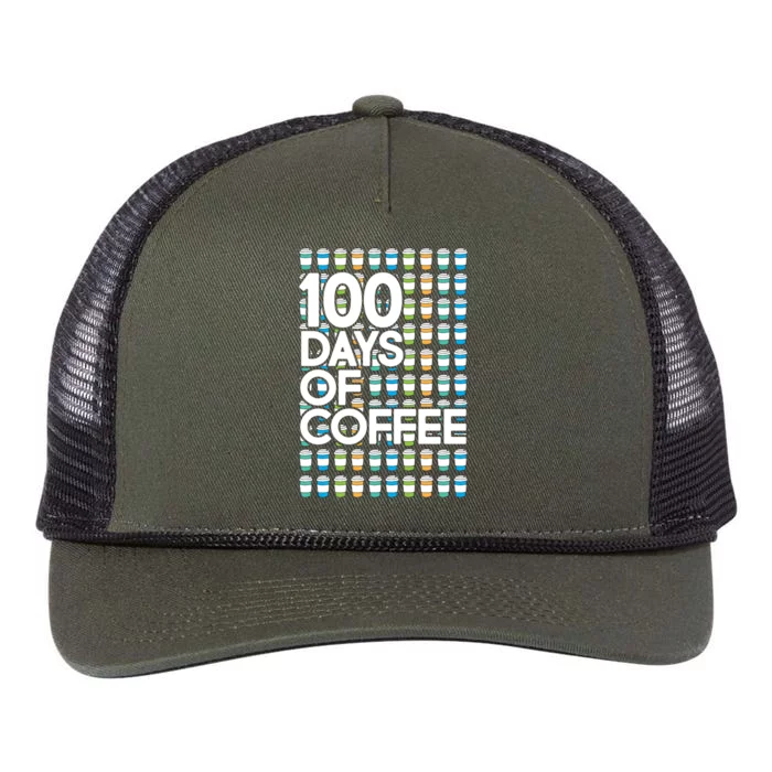 100 Days Of School (Coffee) Retro Rope Trucker Hat Cap