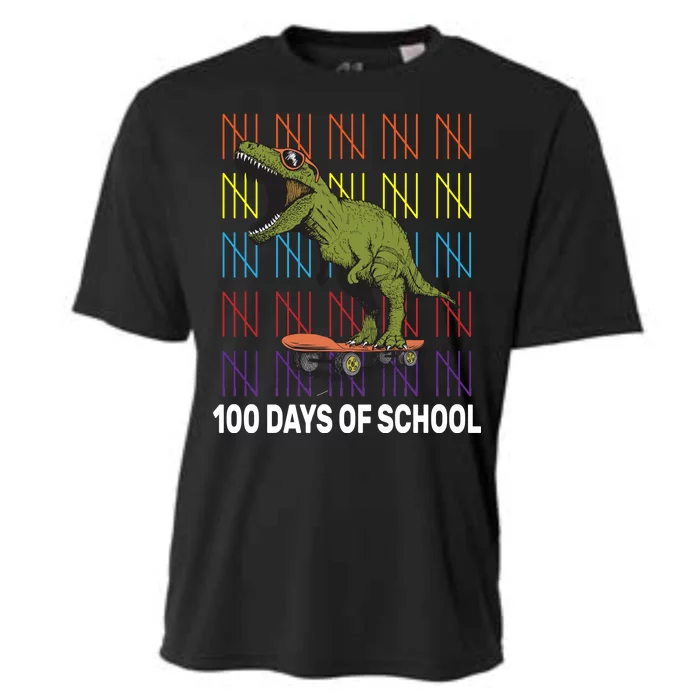 100 Days of School Cool Dinosaur Cooling Performance Crew T-Shirt