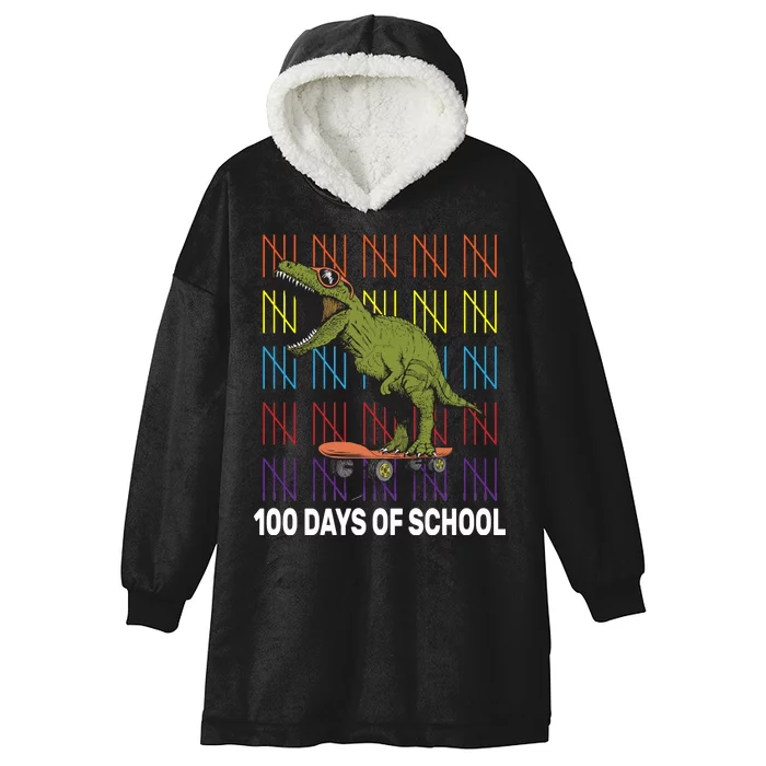 100 Days of School Cool Dinosaur Hooded Wearable Blanket