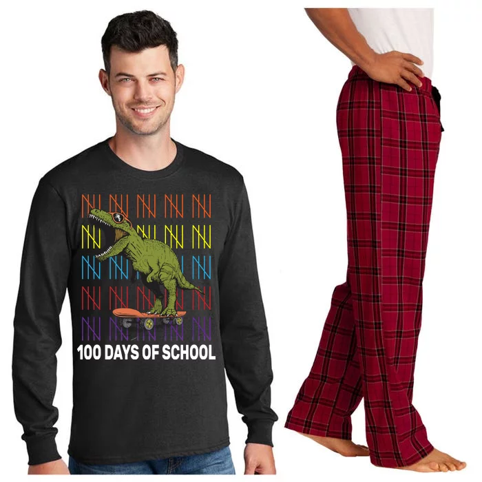 100 Days of School Cool Dinosaur Long Sleeve Pajama Set