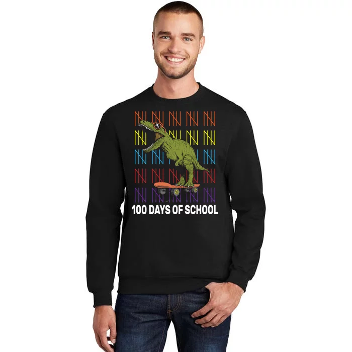 100 Days of School Cool Dinosaur Tall Sweatshirt