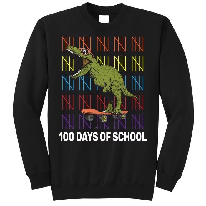 100 Days of School Cool Dinosaur Tall Sweatshirt