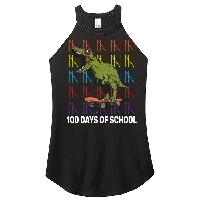 100 Days of School Cool Dinosaur Women’s Perfect Tri Rocker Tank