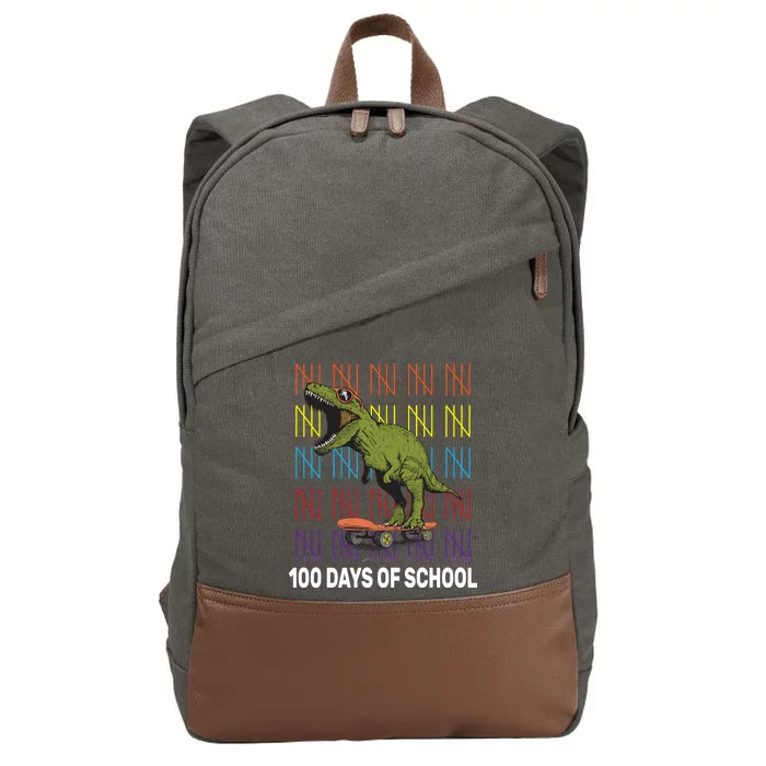 100 Days of School Cool Dinosaur Cotton Canvas Backpack